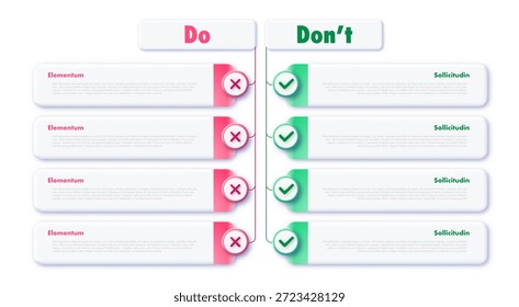 Fazer e não infográfico modelo de design estilo moderno