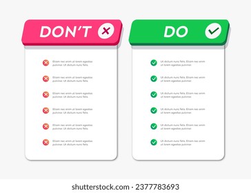 Do and dont infographic frame template