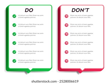 Fazer e não fazer modelo infográfico