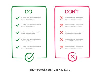 Do and dont infographic template frame