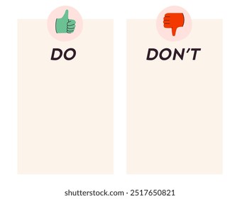 Do and Dont infographic template frame