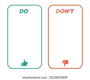 Do and dont infographic template frame color line style