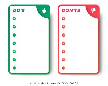 Fazer e não infográfico moldura modelo