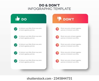 Do and dont infographic template vector