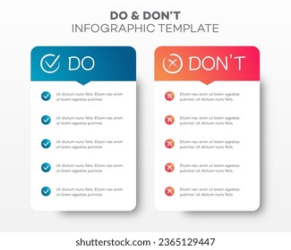 Do and dont infographic template vector