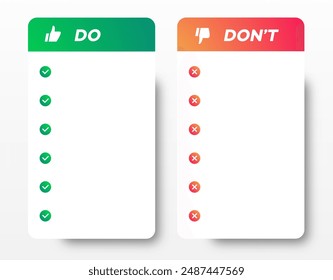 Do and dont infographic template vector