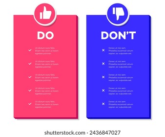 Do and Dont infographic templates frame