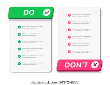 Do and Dont infographic templates frame