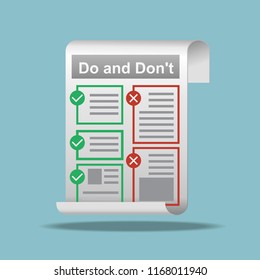 Do and Don't information icon vector illustration.