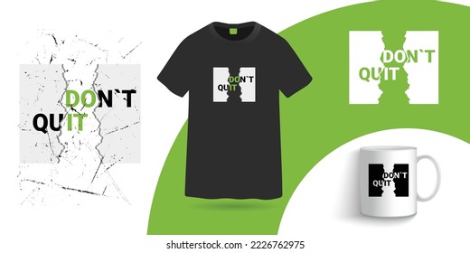 Do it don`t quit t shirt and coffee mug design template