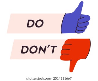 Do and dont symbol hand drawn style