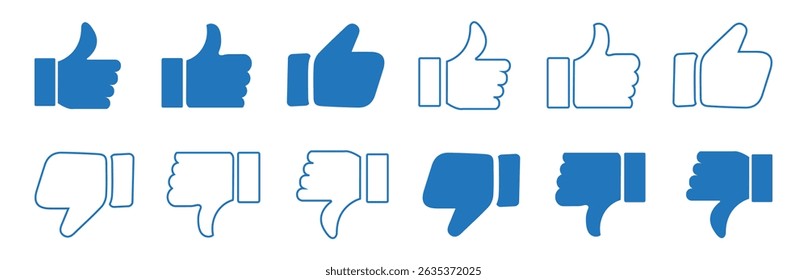 Do and Don't symbols . Like and dislike icons set, Thumbs up and thumbs down emblems. vector, illustration, sticker