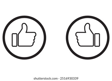 Do and Don't symbols. Thumbs up and thumbs down circle emblems. Like and dislike icons set. Vector illustration. Icon.