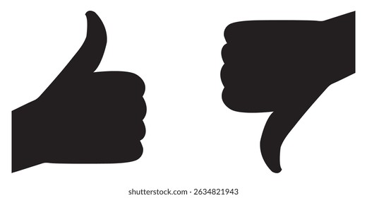 Do and Don't symbols. Thumbs up and thumbs down circle emblems. Like and dislike icons set. Design Elements for ad, marketing, app and more. Vector illustration.