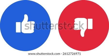 Do and Don't symbols. Thumbs up and thumbs down emblems. Like and dislike icons set, vector, illustration, sticker