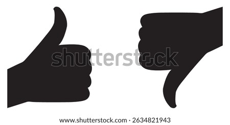 Do and Don't symbols. Thumbs up and thumbs down circle emblems. Like and dislike icons set. Design Elements for ad, marketing, app and more. Vector illustration.
