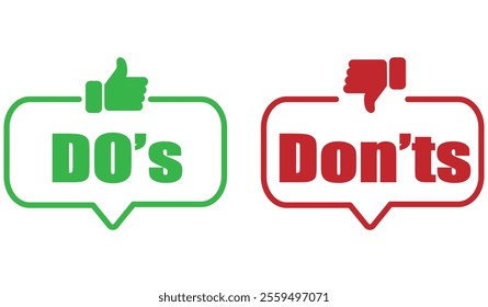 do and dont vector icon approve or reject concept