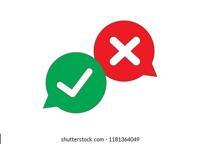 Do and don't vector icon. Yes and No check marks