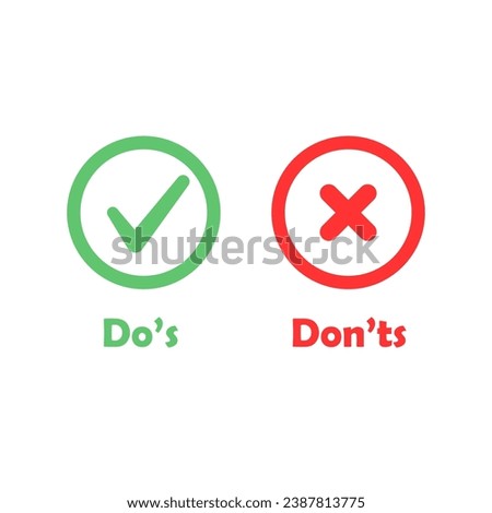 
Do and Don'ts icon, red and green icons