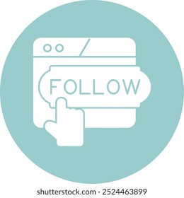 Do Follow Glyph Circle Vector Icon Design