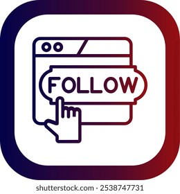 Do Follow Line Gradient Round Corner Vector Icon Design