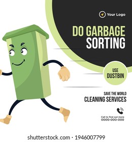 Do garbage sorting banner design. Vector graphic illustration.