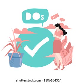 Do or Good Icon w Positive symbol concept design, vector illustration.