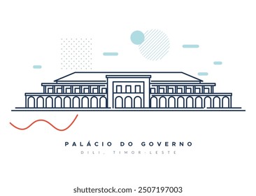 Palácio do Governo in Dili, Timor-Leste - Stock Illustration as EPS 10 File