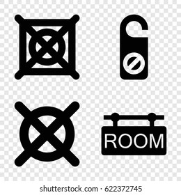 Do icons set. set of 4 do filled icons such as do not disturb, no dry cleaning