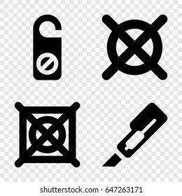 Do icons set. set of 4 do filled icons such as do not disturb, no dry cleaning