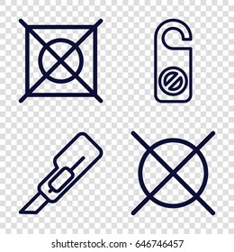 Do icons set. set of 4 do outline icons such as do not disturb, no dry cleaning
