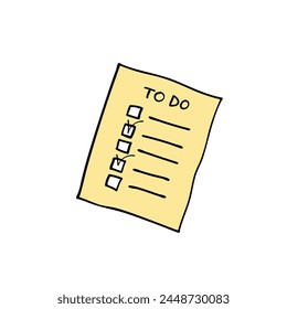 To do illustration paper, notepad paper graphic, memo illustration