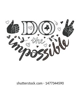 Do the Impossible lettering doodle