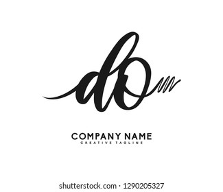 DO Initial Handwriting Logo Template Vector