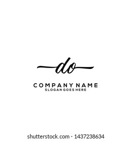 DO Initial handwriting logo template vector