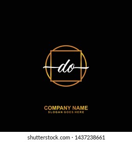 DO Initial handwriting logo template vector