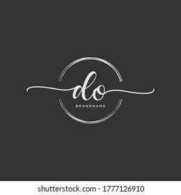 DO Initial Handwriting Logo Vector