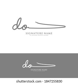 DO Initial letter handwriting and signature logo.