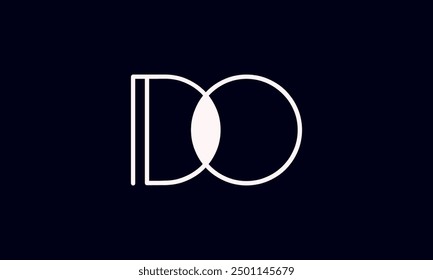 DO initial letter logo design. DO logo design vector in black background.