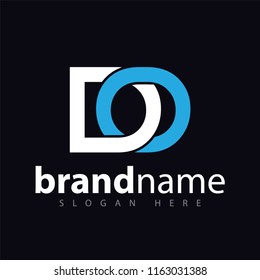 DO initial letter logo icon vector