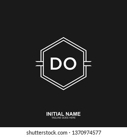 DO Initial logo letter with minimalist concept vector