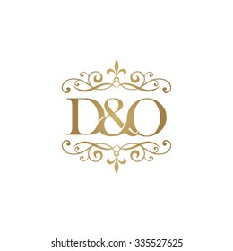D&O Initial logo. Ornament ampersand monogram golden logo