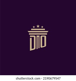 DO initial monogram logo design for lawfirm lawyers with pillar vector image