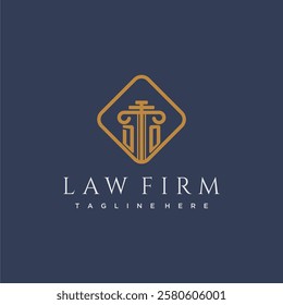 DO initial monogram logo for lawfirm with pillar in creative square design