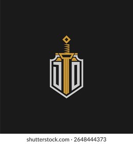 FAZER monograma inicial para imagem de estilo escudo e espada