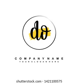 DO initial signature logo. handwriting logo template vector,