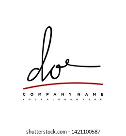 DO initial signature logo. handwriting logo template vector,