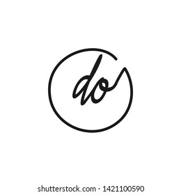 DO initial signature logo. handwriting logo template vector,