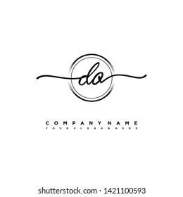 DO initial signature logo. handwriting logo template vector,
