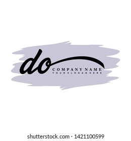 DO initial signature logo. handwriting logo template vector,